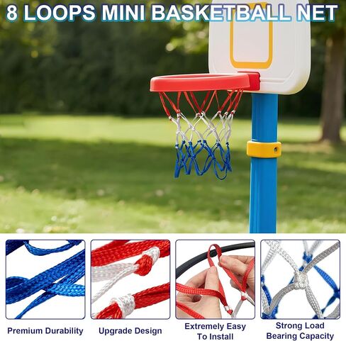 2 Pack Mini Basketball Net Presponse ، 8 حلقات داخلية في الهواء الطلق ، مناسبة للأبواب والجدران in Kuwait