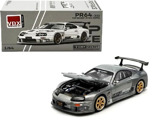 1:64 Diecast Model Car Compatible with Toyota Supra GT300 Top Secret Gold Metallic Limited Edition by Pop Race PR640229 in Saudi Arabia
