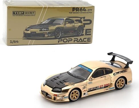 1:64 Diecast Model Car متوافق مع Toyota supra GT300 Top Secret Gold Metallic Limited Edition by pop race pr640229 in Kuwait