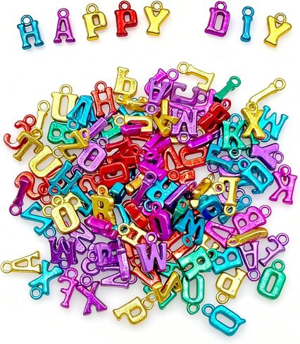 400pcs Large Alphabet Letter Beads,A-Z Big Bubble Letter Charms for Jewelry Making, Bracelets, Necklaces, Keychains, DIY Crafts, Plastic Beads for Personalized Accessories in Kuwait