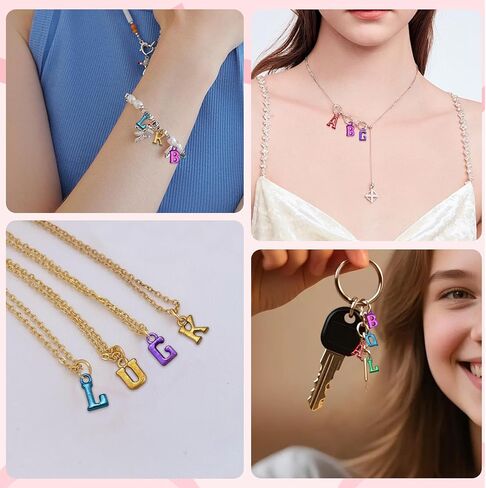 400pcs Large Alphabet Letter Beads,A-Z Big Bubble Letter Charms for Jewelry Making, Bracelets, Necklaces, Keychains, DIY Crafts, Plastic Beads for Personalized Accessories in Kuwait