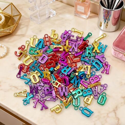 400pcs Large Alphabet Letter Beads,A-Z Big Bubble Letter Charms for Jewelry Making, Bracelets, Necklaces, Keychains, DIY Crafts, Plastic Beads for Personalized Accessories in Kuwait