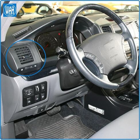 زوج منفذ تهوية هواء متوافق مع Toyota Land Cruiser Prado LC120 Lexus GX470 2003-2009 منفذ تكييف هواء جانبي للوحة القيادة (رمادي) in Saudi Arabia