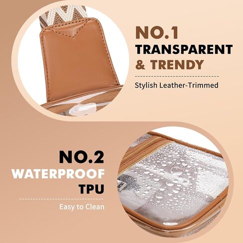 حقيبة صافية Moonbaby لأحداث الاستاد ، محفظة حقيبة ظهر واضحة للنساء مقاوم للماء TPU Crossbody Fanny Pack in Kuwait