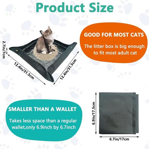 BNOSDM Travel Litter Box for Cats Portable Litter Boxes Kit Foldable Litterbox with Scoop Bowl Waterproof & Non-Stick for Car, Hotels, Outings, Temporary Stays in Saudi Arabia