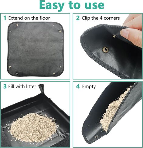 BNOSDM Travel Litter Box for Cats Portable Litter Boxes Kit Foldable Litterbox with Scoop Bowl Waterproof & Non-Stick for Car, Hotels, Outings, Temporary Stays in Saudi Arabia