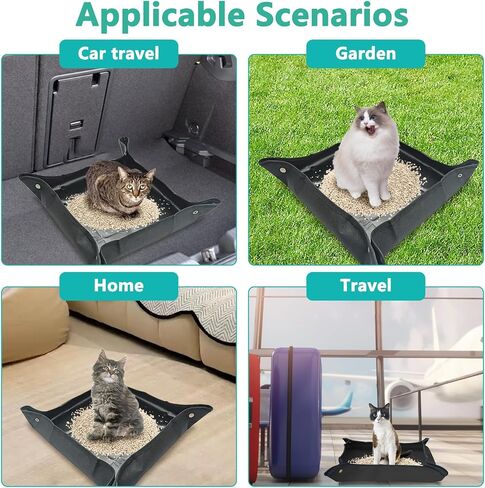 BNOSDM Travel Litter Box for Cats Portable Litter Boxes Kit Foldable Litterbox with Scoop Bowl Waterproof & Non-Stick for Car, Hotels, Outings, Temporary Stays in Saudi Arabia