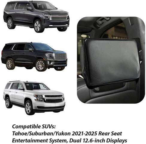 واقيات شاشة من النيوبرين لموديلات GMC وChevrolet Select 2021-2025، غطاء واقي لشاشة الترفيه في المقعد الخلفي، تصميم حزام مرن، سهل التركيب (عبوتان) in Kuwait