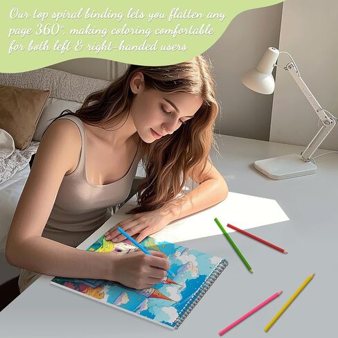 Sugar Skull Women Coloring Book for Adult Women Relaxation, Spiral Bound Printed On One Side, Adult Crafts, Relaxation Gifts, Thick Paper Non-Bleed in Saudi Arabia