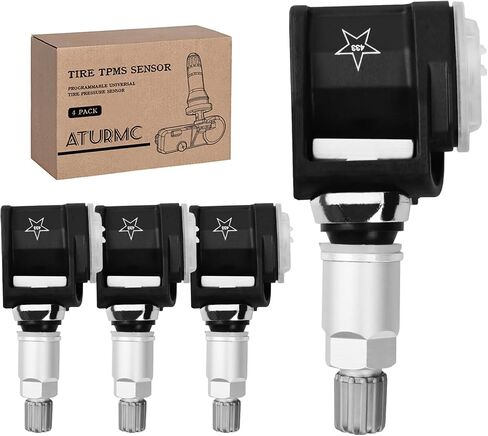 مجموعة من 4 مستشعر TPMS مستشعر مراقبة ضغط الإطارات 433 ميجاهرتز متوافق مع Volkswagen CC Tiguan Magotan Passat يستبدل # 3AA907275 in Kuwait