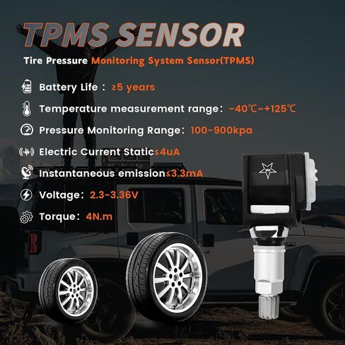 مجموعة من 4 مستشعر TPMS مستشعر مراقبة ضغط الإطارات 433 ميجاهرتز متوافق مع Volkswagen CC Tiguan Magotan Passat يستبدل # 3AA907275 in Kuwait