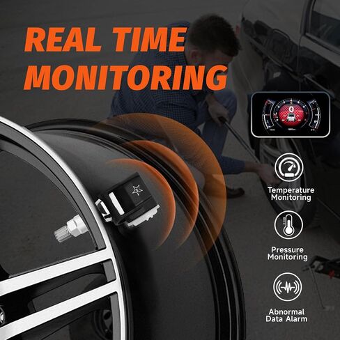 مجموعة من 4 مستشعر TPMS مستشعر مراقبة ضغط الإطارات 433 ميجاهرتز متوافق مع Volkswagen CC Tiguan Magotan Passat يستبدل # 3AA907275 in Kuwait