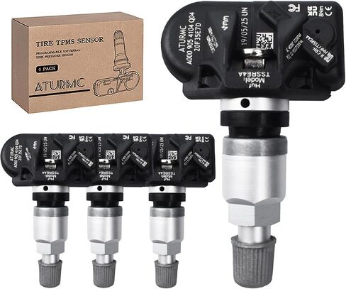 مجموعة من 4 مستشعر TPMS مستشعر مراقبة ضغط الإطارات 433 ميجاهرتز متوافق مع Volkswagen CC Tiguan Magotan Passat يستبدل # 3AA907275 in Kuwait