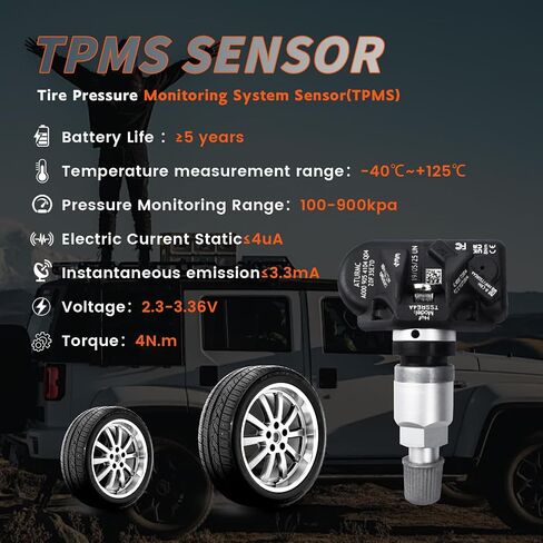 مجموعة من 4 مستشعر TPMS مستشعر مراقبة ضغط الإطارات 433 ميجاهرتز متوافق مع Volkswagen CC Tiguan Magotan Passat يستبدل # 3AA907275 in Kuwait
