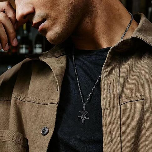 YAFEINI Baphomet Necklace 925 Sterling Silver Baphomet Pendant Inverted Cross Demon Necklace Satanic Gothic Punk Jewelry for Women Men in Saudi Arabia