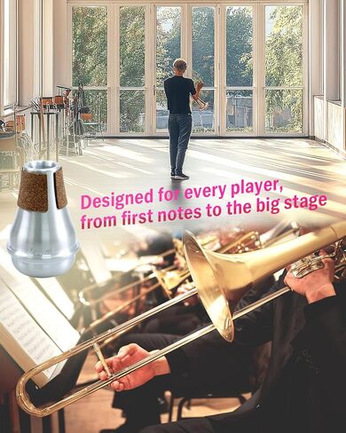 Libretto trombone كتم صوتي مستقيم - كتم ألمنيوم خفيف الوزن مع شرائط كورك لترومبون تينور ، مثالي للممارسة الصامتة in Kuwait