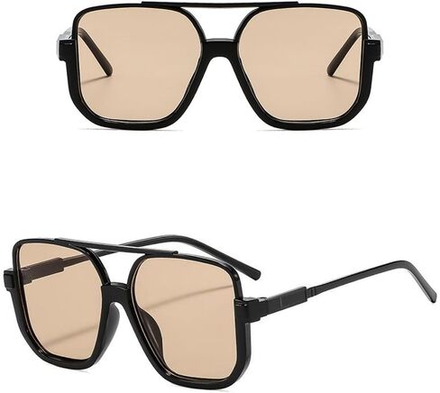 4 Pieces Retro Oversized Aviator Sunglasses for Women Men Square Semi Rimless 70s Vintage Aviator Sun Glasses in Saudi Arabia