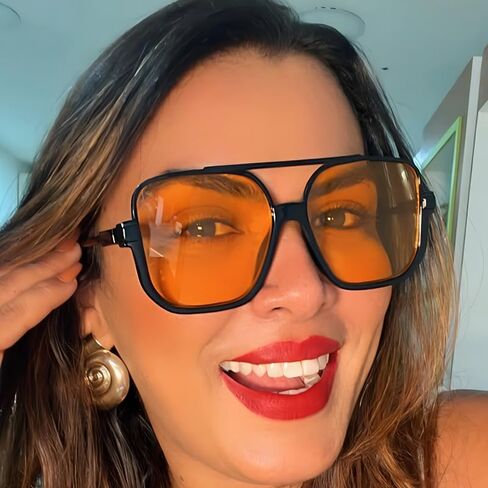 4 Pieces Retro Oversized Aviator Sunglasses for Women Men Square Semi Rimless 70s Vintage Aviator Sun Glasses in Saudi Arabia