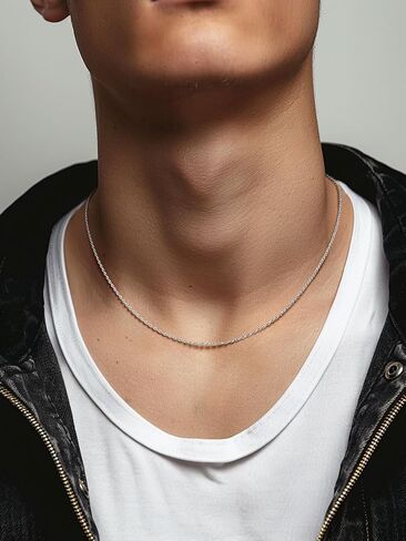 Supcare Mens Chains Necklace Stainless Steel Rope Chain Gifts,18-30 inches (with Gift Package) in Saudi Arabia