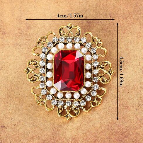 Antique Rhinestone Brooch Pin for Women Victorian Brooches Vintage Crystal Flower Lapel Pins Clip Elegant Floral For Wedding Christmas Ornament Hat Sweater Coat Scarves Dress Badges Jewelry in Saudi Arabia