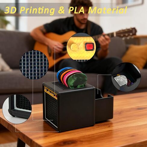 Guitar Picks Holder Box,Amplifier Speaker Style Paddle Holder Guitar Pick Display Holder,For Pick Storage And Display,Gift For Guitar Players Guitarists in Saudi Arabia