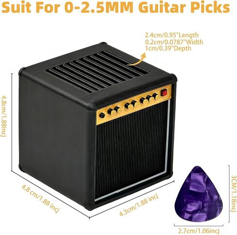 Guitar Picks Holder Box,Amplifier Speaker Style Paddle Holder Guitar Pick Display Holder,For Pick Storage And Display,Gift For Guitar Players Guitarists in Saudi Arabia