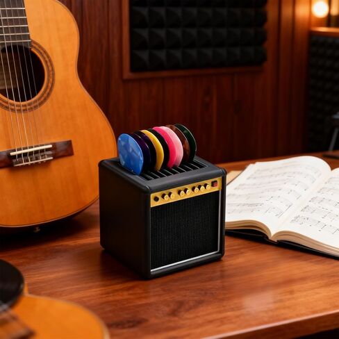 Guitar Picks Holder Box,Amplifier Speaker Style Paddle Holder Guitar Pick Display Holder,For Pick Storage And Display,Gift For Guitar Players Guitarists in Saudi Arabia
