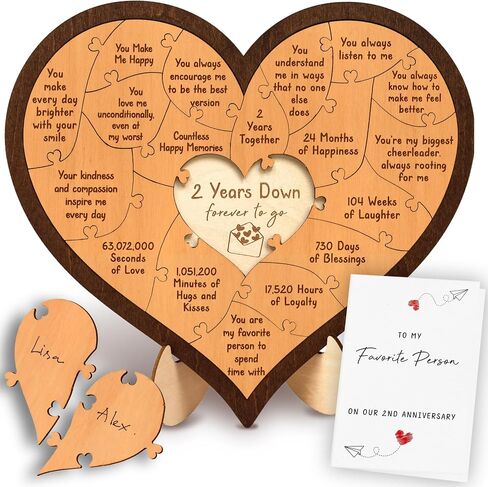 9 Year Anniversary Pottery Gifts for Him Her - Happy 9th Anniversary Wedding Gifts for Husband Wife, Willow Gift for 9 Years Wood Heart Puzzle in Saudi Arabia