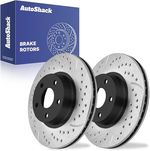 Autoshack Black Hat حفر ودوارات فرامل متداول من طقم استبدال دوارات الفرامل الأمامية لـ Saab 9-2x Subaru Legacy Forester 1998-2016 Impreza 2000 Outback 2013-2016 Brz 2013-2016 Scion Fr-S Pr41061lr in Saudi Arabia