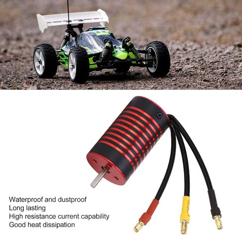 RC Brushless Motor, 2845 Waterproof Motor Rustproof Aluminum Alloy 4 Pole RC Truck Car Boat Motor Replacement for 1/12 1/14 RC Car RC Car 3.175mm Shaft Motor RC Vehicles Truck Update Parts(2800KV) in Saudi Arabia