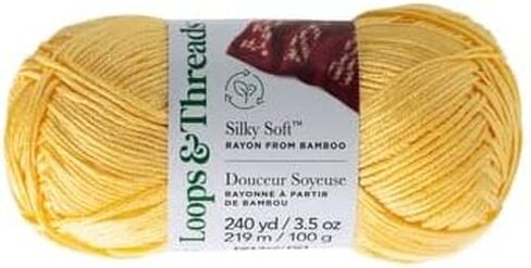 Silky Soft Yarn by Loops & Threads - Yarn for Knitting, Crochet, Weaving, and Arts & Crafts - Black, Bamboo, 3.5 oz in Saudi Arabia