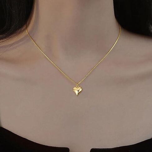 SLUYNZ 925 Sterling Silver Chunky Love Heart Choker Necklace for Women Teens Simple Love Heart Pendant Necklace in Saudi Arabia