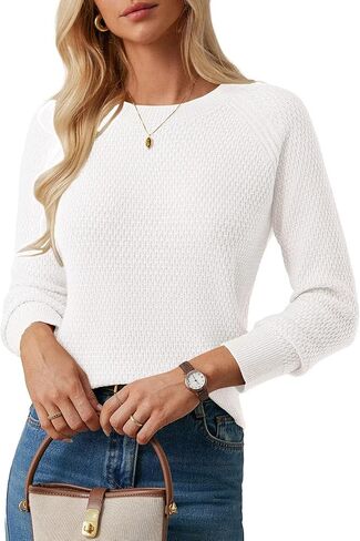 GRACE KARIN Women's Merino Wool Blend Sweater Fall Fashion 2025 Long Sleeve Crewneck Classic Business Casual Pullover in Saudi Arabia