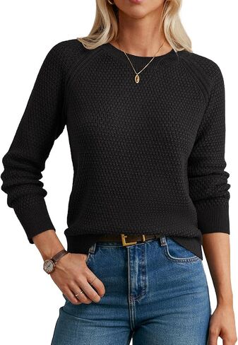GRACE KARIN Women's Merino Wool Blend Sweater Fall Fashion 2025 Long Sleeve Crewneck Classic Business Casual Pullover in Saudi Arabia