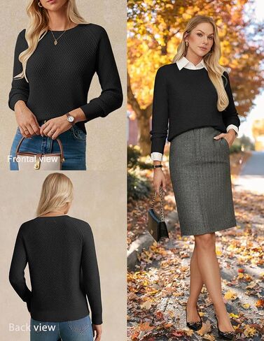 GRACE KARIN Women's Merino Wool Blend Sweater Fall Fashion 2025 Long Sleeve Crewneck Classic Business Casual Pullover in Saudi Arabia