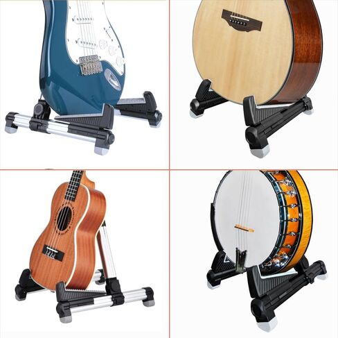 Adjustable, Portable Folding Univerial A-Frame Guitar Stand for Acoustic, Classical, Electric Guitars, Bass, Ukulele, Banjo in Saudi Arabia