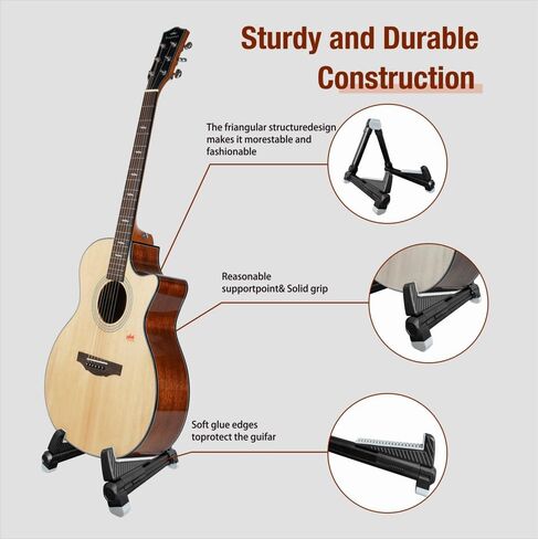 Adjustable, Portable Folding Univerial A-Frame Guitar Stand for Acoustic, Classical, Electric Guitars, Bass, Ukulele, Banjo in Saudi Arabia