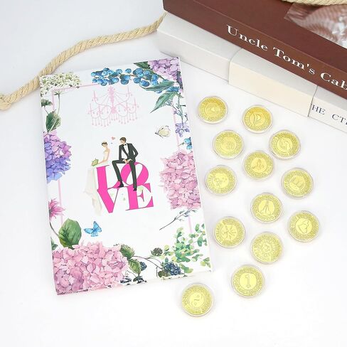 Tingku Gold Wedding Unity Coins مجموعة Arras de Boda Cermony Cermony Ceremony Arrhae Coin مع صندوق جمع الكتب - اللغة الإنجليزية in Kuwait