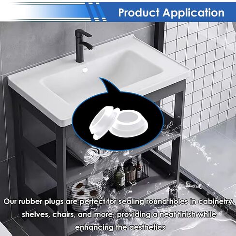 SMSEACE 130PCS Rubber Plugs 8-Sister 1 "3/4" 5/8 "1/2" 3/8 "5/16" 1/4 "1/5" أحجام متنوعة المقابس المطاطية للثقوب للأثاث والمكاتب والمطابخ in Kuwait