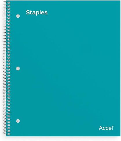 STAPLES 918953 Accel 1-Subject Notebook 8.5-Inch x 11-Inch College Ruled 100 Sh. Black in Saudi Arabia