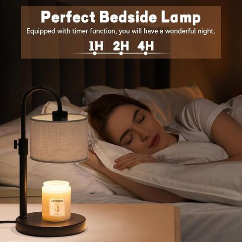 Boho Candle Warmer Lamp, Adjustable Height Candle Wax Warmer with Timer, Candle Lamp for Jar Candles, Home Decor House Warming Gifts Natural Hemp Rope in Saudi Arabia