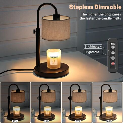 Boho Candle Warmer Lamp, Adjustable Height Candle Wax Warmer with Timer, Candle Lamp for Jar Candles, Home Decor House Warming Gifts Natural Hemp Rope in Saudi Arabia