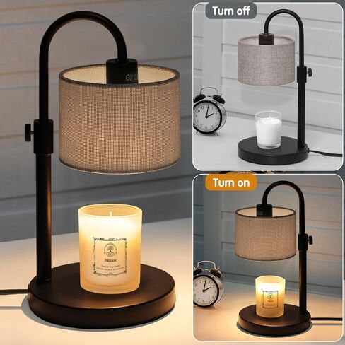 Boho Candle Warmer Lamp, Adjustable Height Candle Wax Warmer with Timer, Candle Lamp for Jar Candles, Home Decor House Warming Gifts Natural Hemp Rope in Saudi Arabia