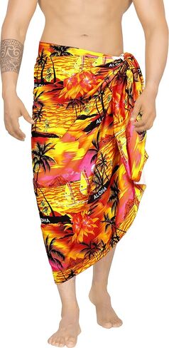La Leela Men's Sarong Swim Bath Pareo Aloha in Kuwait
