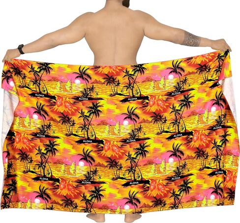 La Leela Men's Sarong Swim Bath Pareo Aloha in Kuwait