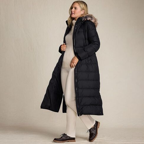 Lands' End Womens Maxi Down Coat Black Regular X-Small in Saudi Arabia