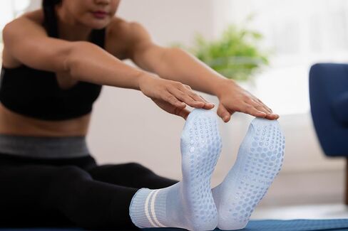 Benefeet Sox Pilates Socks Women Non-Slip Grip Ruffle Frilly Yoga Socks Slipper Sock for Barre Hospital Workout 5/6 Pair in Saudi Arabia