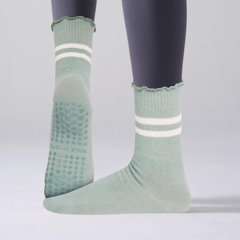 Benefeet Sox Pilates Socks Women Non-Slip Grip Ruffle Frilly Yoga Socks Slipper Sock for Barre Hospital Workout 5/6 Pair in Saudi Arabia