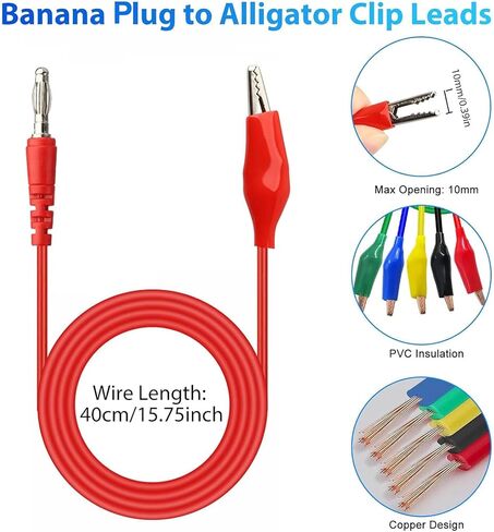 Linkstyle 30PCS Multimeter Test Leads Sets, Banana Plug Test Leads Alligator Clips, Back Piercing Probe Kit with Box for Automotive Diagnostics Electronics in Kuwait