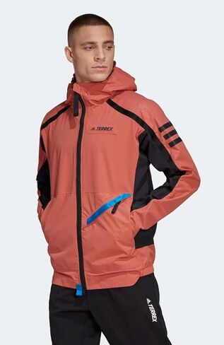 Adidas Men's Terrex Utilitas Rain Jacket, Magic Earth/Magic Earth/Black in Saudi Arabia